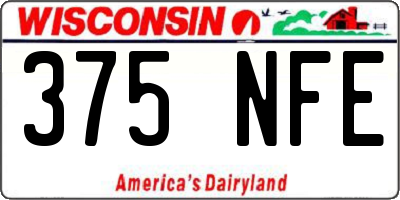 WI license plate 375NFE