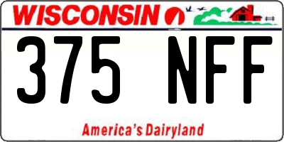 WI license plate 375NFF