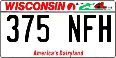 WI license plate 375NFH