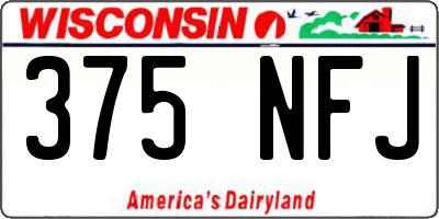 WI license plate 375NFJ