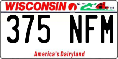 WI license plate 375NFM