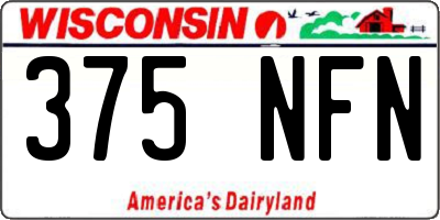 WI license plate 375NFN