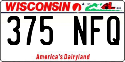 WI license plate 375NFQ