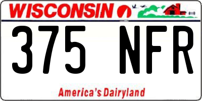 WI license plate 375NFR