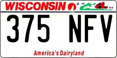 WI license plate 375NFV