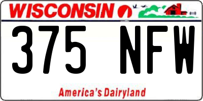 WI license plate 375NFW