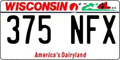 WI license plate 375NFX