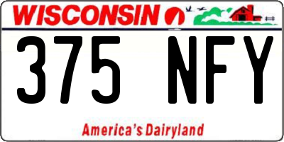 WI license plate 375NFY