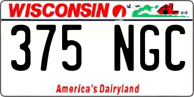 WI license plate 375NGC