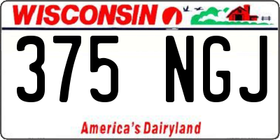 WI license plate 375NGJ