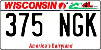 WI license plate 375NGK