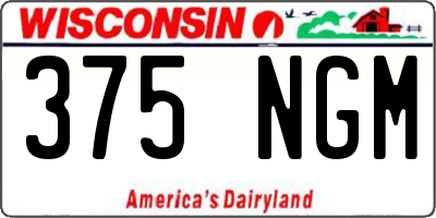 WI license plate 375NGM
