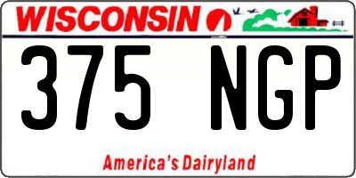 WI license plate 375NGP