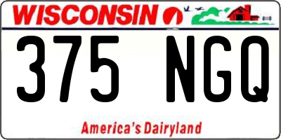 WI license plate 375NGQ