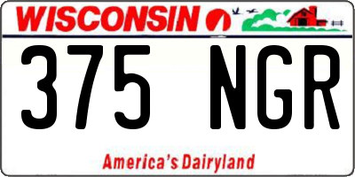 WI license plate 375NGR