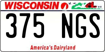 WI license plate 375NGS