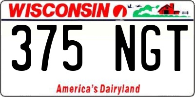 WI license plate 375NGT