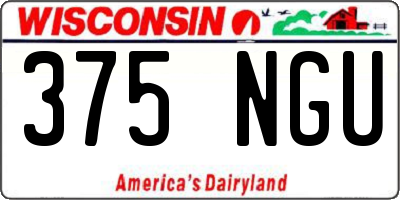 WI license plate 375NGU