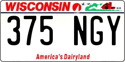 WI license plate 375NGY