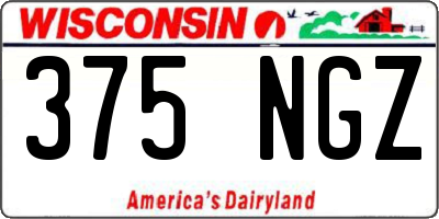WI license plate 375NGZ