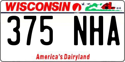 WI license plate 375NHA