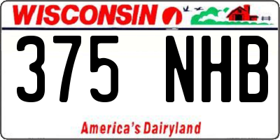WI license plate 375NHB