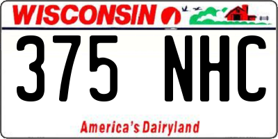 WI license plate 375NHC