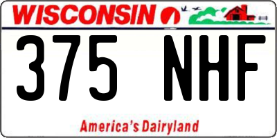 WI license plate 375NHF