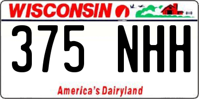 WI license plate 375NHH