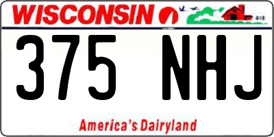 WI license plate 375NHJ