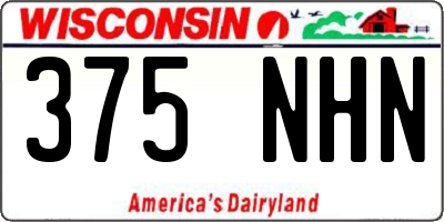 WI license plate 375NHN