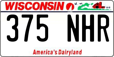 WI license plate 375NHR