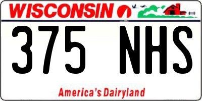 WI license plate 375NHS