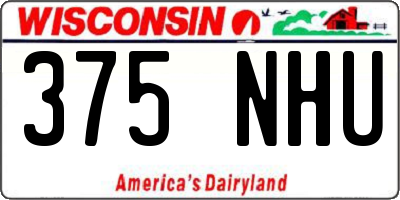 WI license plate 375NHU