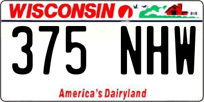 WI license plate 375NHW
