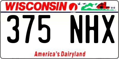 WI license plate 375NHX