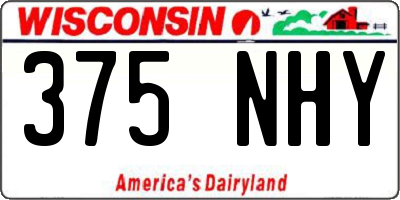 WI license plate 375NHY