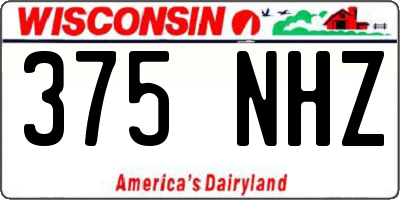 WI license plate 375NHZ
