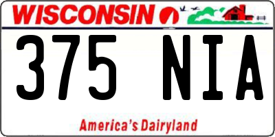 WI license plate 375NIA