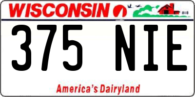 WI license plate 375NIE
