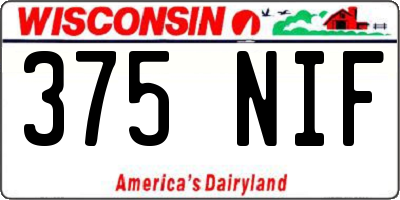 WI license plate 375NIF