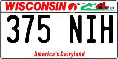 WI license plate 375NIH