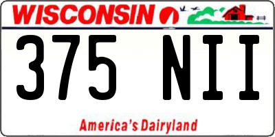 WI license plate 375NII