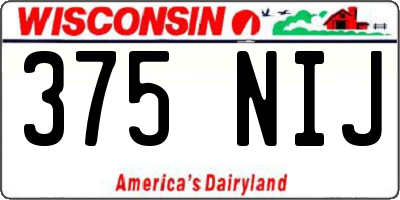 WI license plate 375NIJ