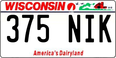 WI license plate 375NIK