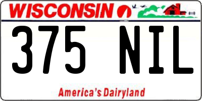 WI license plate 375NIL