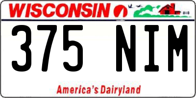 WI license plate 375NIM