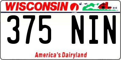 WI license plate 375NIN