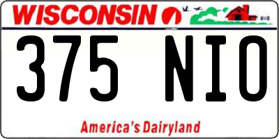 WI license plate 375NIO
