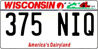 WI license plate 375NIQ